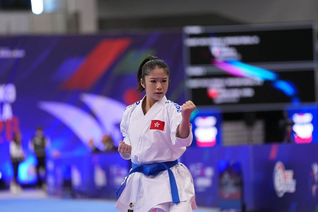 陳曉藝代表香港出戰世界空手道錦標賽（圖片來源：WKF）